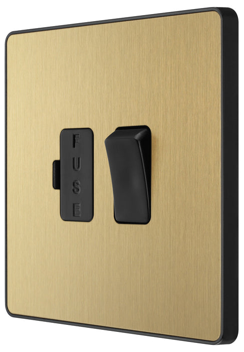 BG Evolve PCDSB50B 13A Switched Fused Connection Unit - Satin Brass (Black)