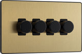 BG Evolve PCDSB84B 2-Way Trailing Edge LED 200W Quadruple Dimmer Switch Push On/Off - Satin Brass (Black) - westbasedirect.com