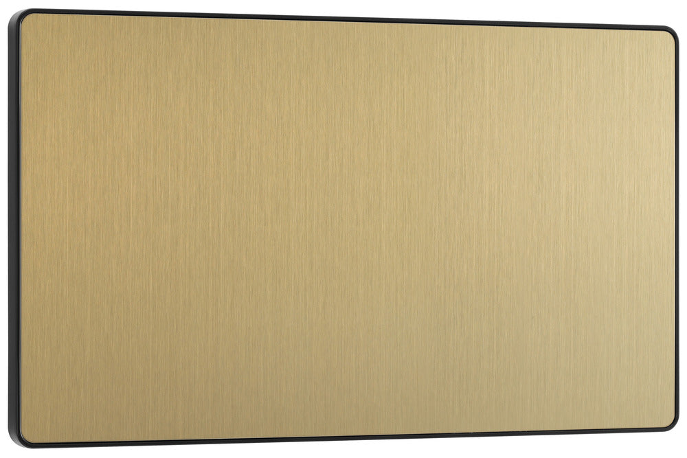 BG Evolve PCDSB95B Double Blank Plate - Satin Brass (Black)