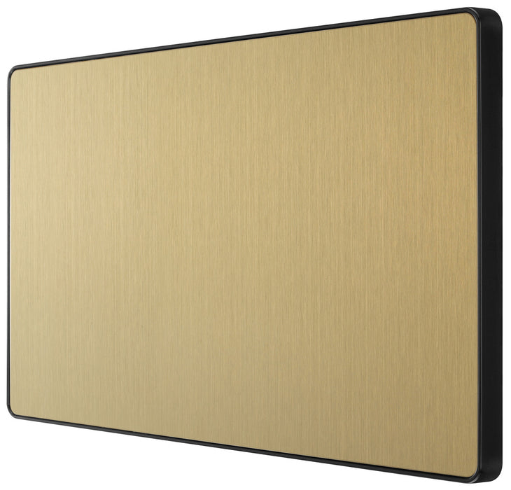 BG Evolve PCDSB95B Double Blank Plate - Satin Brass (Black)