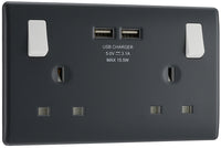 BG Part M PM22U3 13A Double Socket + 2x USB