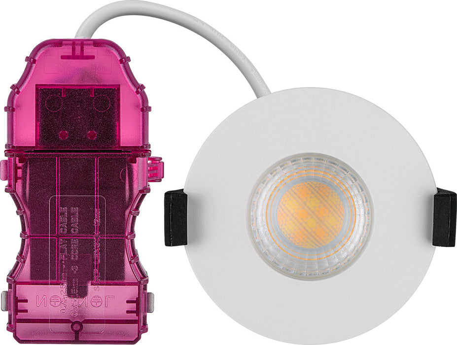 Luceco PTF6WCCT FType Elite 4W/6W 750Lm Power Change & 4 Colour CCT 2700K/3000K/4000K/6000K Dimmable IP65 White - Flat (6 Pack)