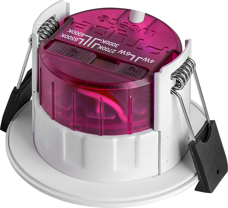 Luceco PTF6WD2W FType Elite 4W/6W 690Lm Power Change & CCT Change 3000K/4000K Dim2Warm Dimmable IP65 White - Flat (10 Pack)