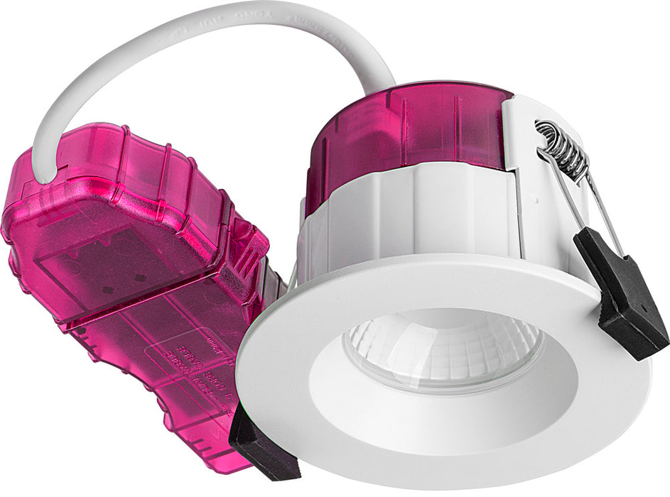 Luceco PTR6WCCT/10 FType Elite 4W/6W 750Lm Power Change & 4 Colour CCT 2700K/3000K/4000K/6000K Dimmable IP65 White - Regressed (10 Pack)