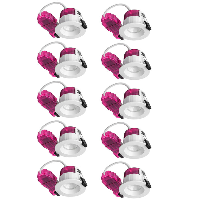 Luceco PTR6WCCT/10 FType Elite 4W/6W 750Lm Power Change & 4 Colour CCT 2700K/3000K/4000K/6000K Dimmable IP65 White - Regressed (10 Pack)