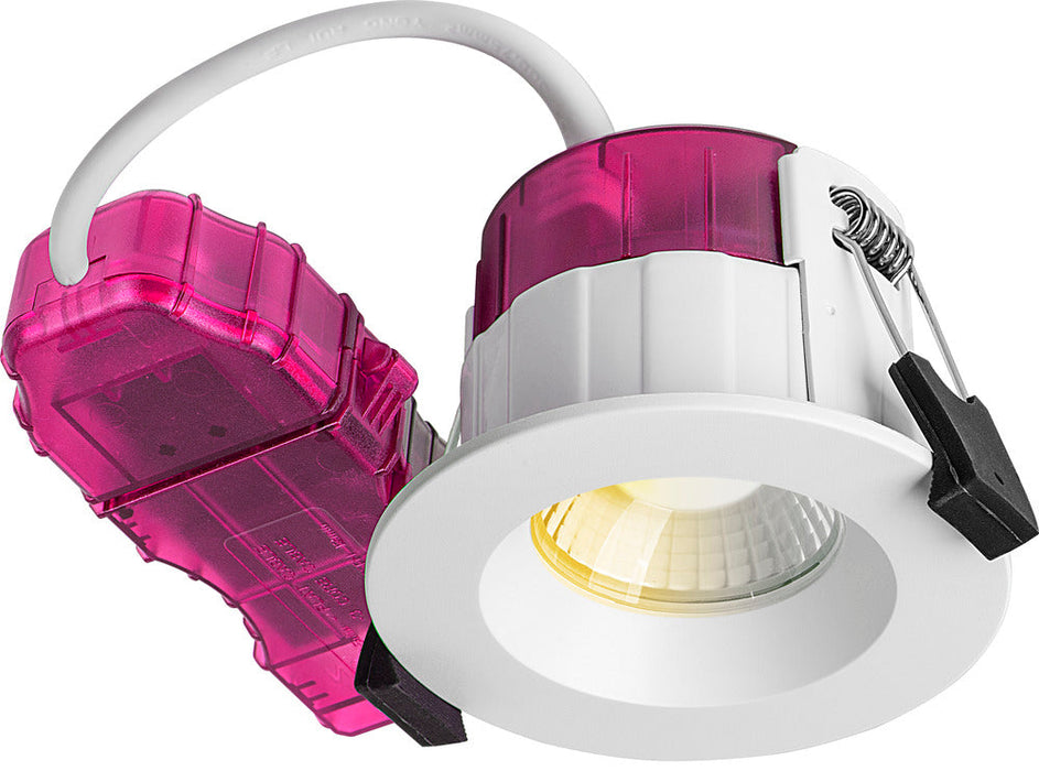 Luceco PTR6WD2W FType Elite 4W/6W 690Lm Power Change & CCT Change 3000K/4000K Dim2Warm Dimmable IP65 White - Regressed (10 Pack)