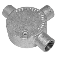 Unicrimp QCB320G 20mm 3 Way Tee Galvanised Conduit Box
