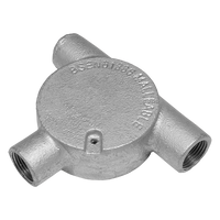 Unicrimp QCBTT320G 20mm 3W Tangent Tee Galvanised Conduit Box
