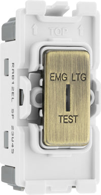 BG RAB12EL Nexus Grid 20A Secret Key SP 2-Way (EMG LTG TEST) - Antique Brass