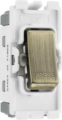 BG RAB14 Nexus Grid 20A SP 1-Way Retractive (PRESS) - Antique Brass