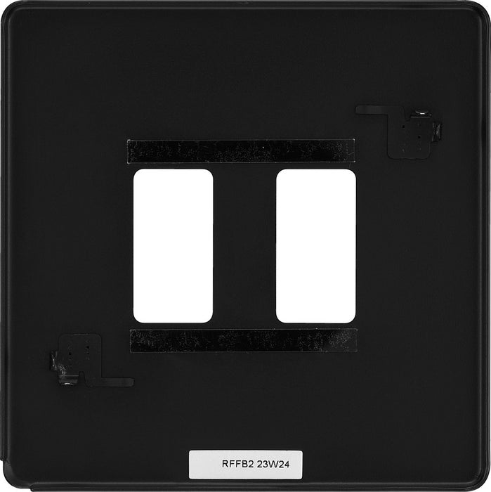 BG RFFB2 Flatplate Screwless 2G Grid Front Plate - Matt Black - westbasedirect.com