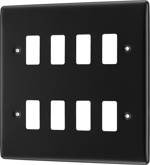 BG RNFB8 Nexus Metal 8G Grid Front Plate - Matt Black - westbasedirect.com