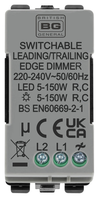 BG Evolve RPCDBDLT Grid 2-Way Intelligent Dual Mode Dimmer Module -  Black