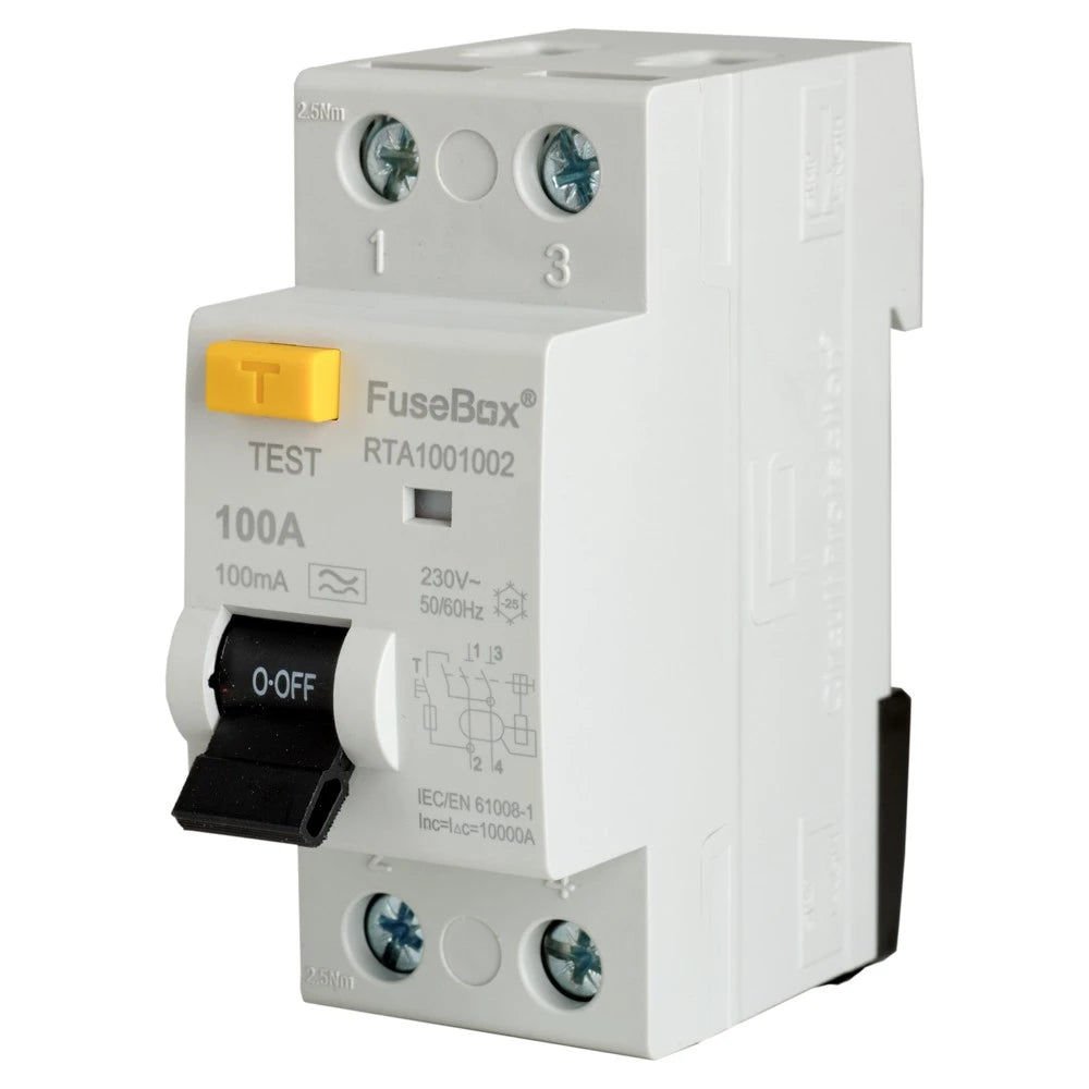 Maturo Rta Module FuseBox RTA1001002 100A Double Pole 2 Module 100mA Type A RCD ...
