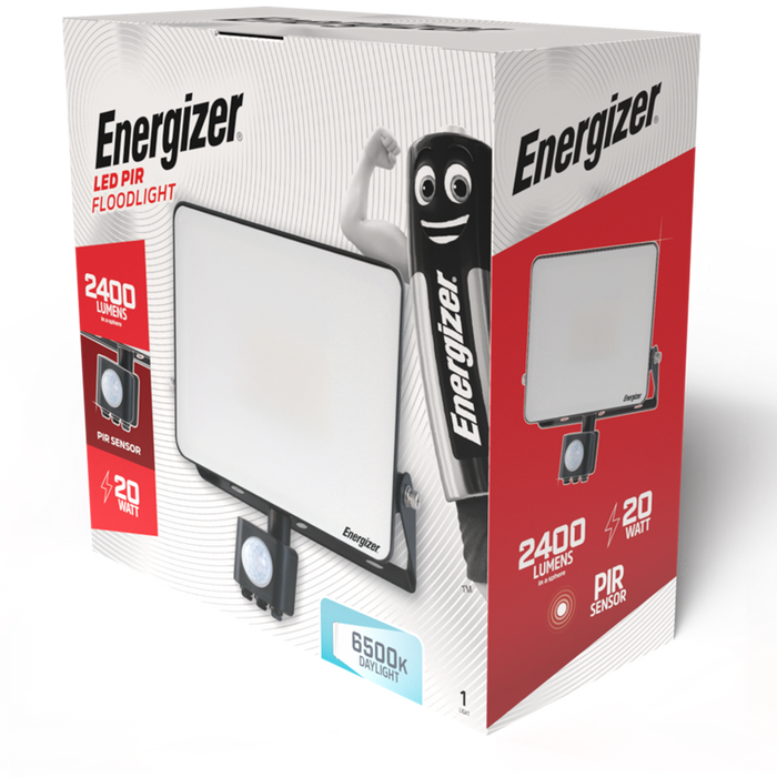 Energizer S10930 20W 2400lm LED Floodlight PIR Daylight 6500K