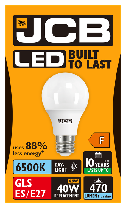 JCB S13568 E27 ES GLS LED Bulb Opal 4.9W 470lm Daylight 6500K