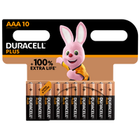 Duracell +100% Plus Power AAA LR03 MN2400 Alkaline Batteries | 10 Pack