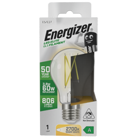 Energizer S29628 A Rated LED Elite GLS E27 Filament 806lm 3.8W 2700K (Warm White)