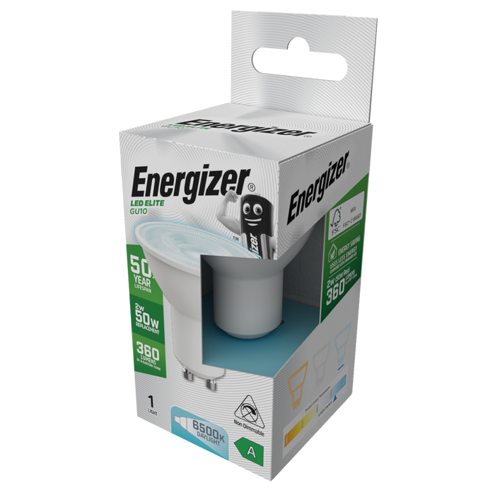 Energizer S29644 A Rated LED Elite GU10 360lm 2W 6500K (Daylight)(12 Pack)