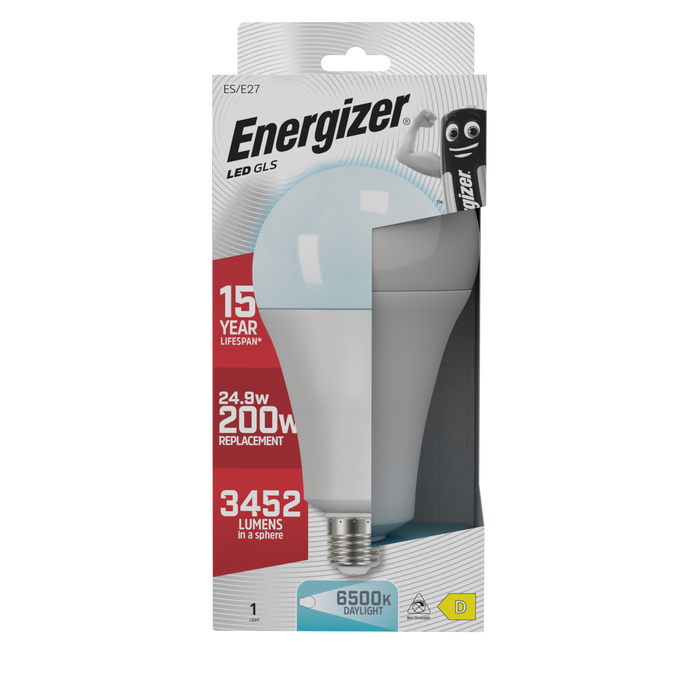 Energizer S29838 24.9W 3452lm E27 ES GLS LED Bulb Opal Daylight 6500K