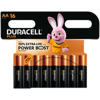 Duracell Plus Power AA LR6 MN1500 Alkaline Batteries with Power Boost Actives | 16 Pack