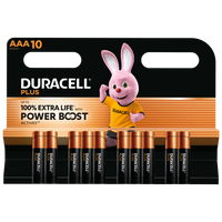 Duracell Plus Power AAA LR03 MN2400 Alkaline Batteries with Power Boost Actives | 10 Pack