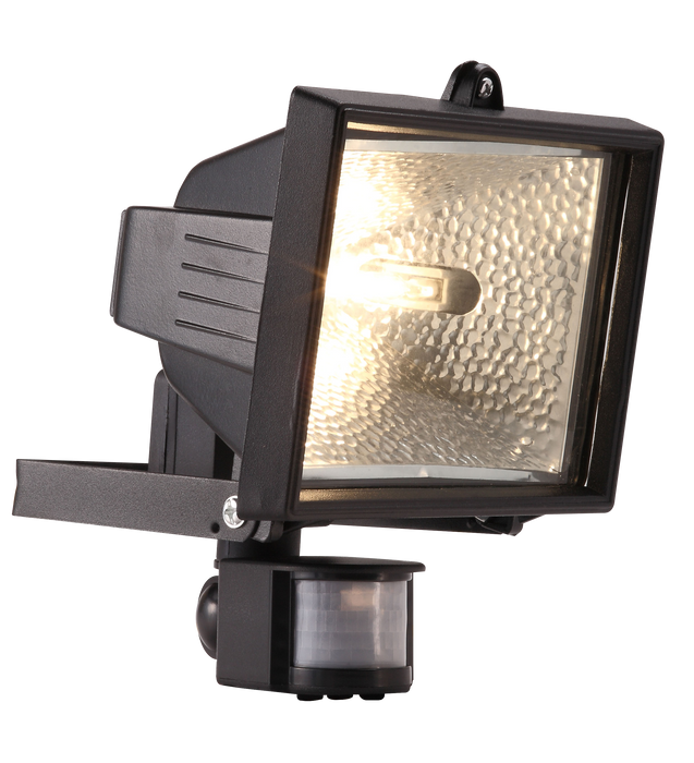 Powermaster S5889 400W IP44 Halogen PIR Floodlight - Black (Lamp Not Included)