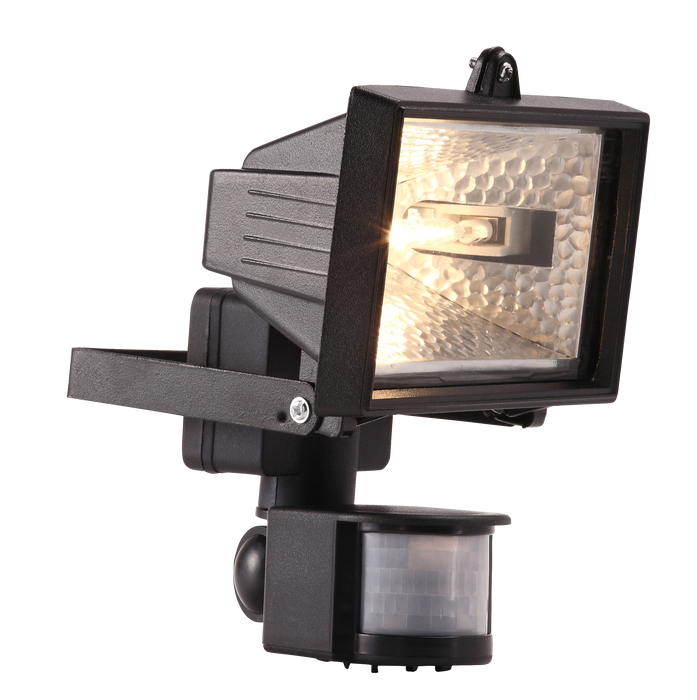 Powermaster S5891 150W IP44 Halogen PIR Floodlight - Black (Lamp Not Included)