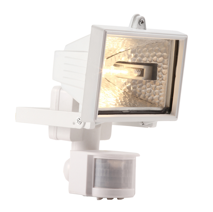 Powermaster S5892 150W IP44 Halogen PIR Floodlight - White (Lamp Not Included)