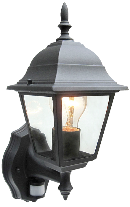 Powermaster S5904 IP43 4-Sided PIR Lantern - Black