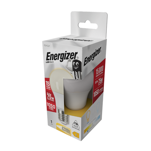 Energizer S8706 9.5W 1055lm E27 ES GLS LED Bulb Opal Warm White 2700K - westbasedirect.com
