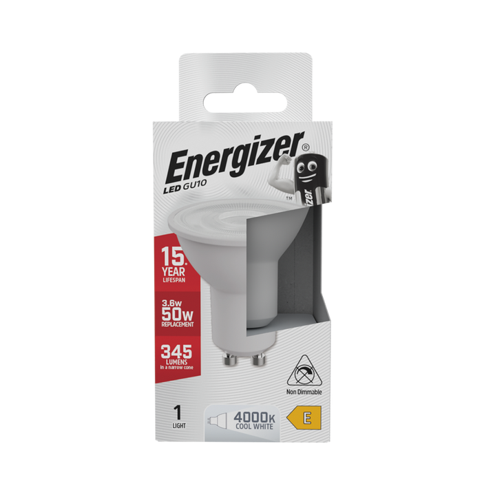 Energizer S8825 3.6W 345lm GU10 Spotlight LED Bulb Cool White 4000K - westbasedirect.com