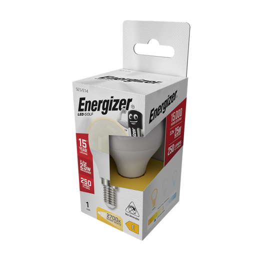 Energizer S8837 2.2W 250lm E14 SES Golf LED Bulb Opal Warm White 2700K - westbasedirect.com