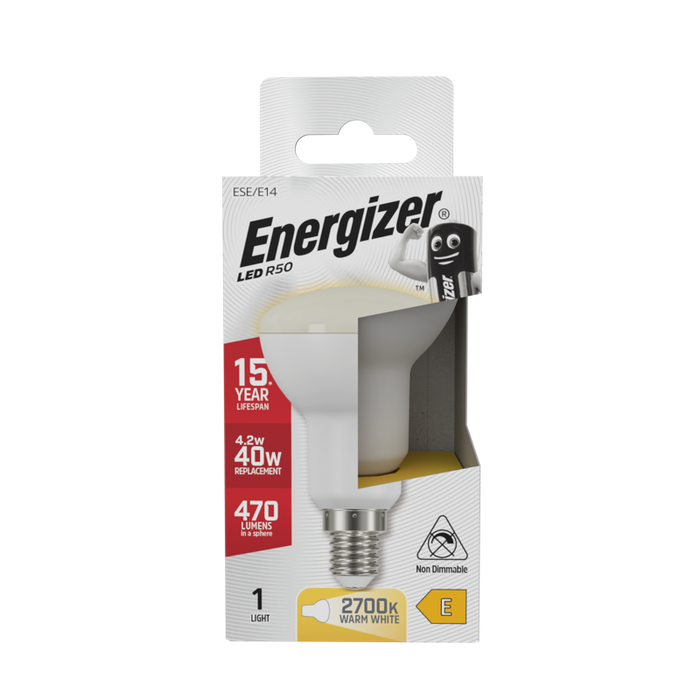 Energizer S9014 4.2W 470lm E14 SES R50 High Tech LED Bulb Warm White 2700K - westbasedirect.com