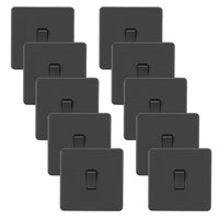 Knightsbridge SF2000ATx10 Screwless 10AX 1G 2-Way Switch - Anthracite (10 Pack)