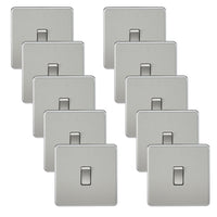 Knightsbridge SF2000BCx10 Screwless 10AX 1G 2-Way Switch - Brushed Chrome (10 Pack)