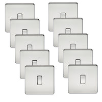 Knightsbridge SF2000PCx10 Screwless 10AX 1G 2-Way Switch - Polished Chrome (10 Pack)