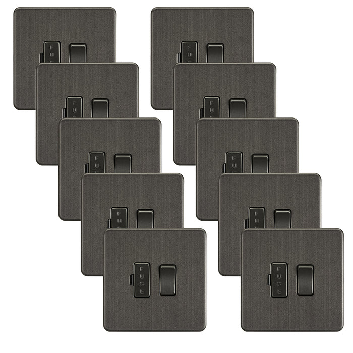 Knightsbridge SF6300SBx10 Screwless 13A Switched Fused Spur Unit - Smoked Bronze (10 Pack)