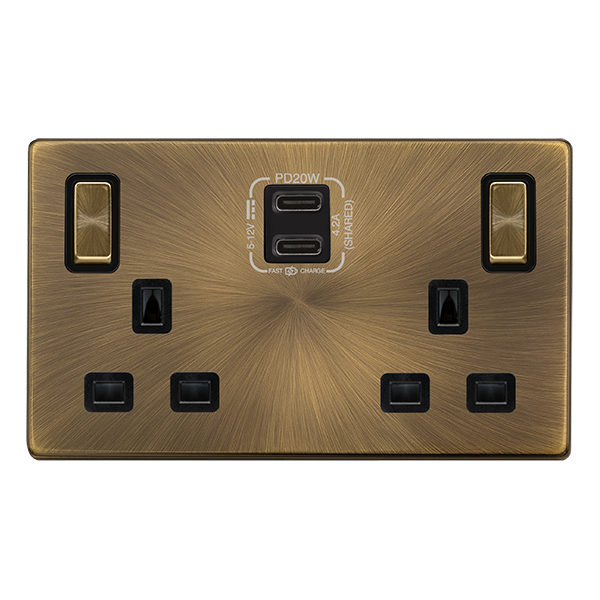 Buy Click Definity Complete SFAB596BK 'Ingot' 13A 2 Gang Switched ...
