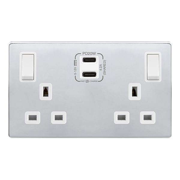 Buy Click Definity Complete SFCH596PW 'Ingot' 13A 2 Gang Switched ...