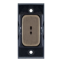 Selectric SGRID360-125 GRID360 20A DP 1 Way Key Switch Module - Antique Brass, Black Insert