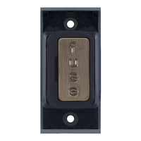 Selectric SGRID360-126 GRID360 13A Fused Connection Unit Module - Antique Brass, Black Insert