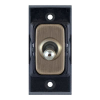 Selectric SGRID360-128 GRID360 10A 2 Way Toggle Switch Module - Antique Brass, Black Insert