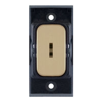 Selectric SGRID360-133 GRID360 10A DP Key Switch Module - Satin Brass, Black Insert