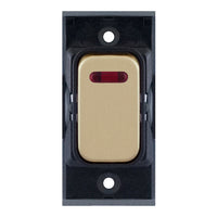 Selectric SGRID360-136 GRID360 20A DP Switch Module with Neon - Satin Brass, Black Insert