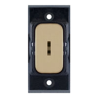 Selectric SGRID360-140 GRID360 20A DP 1 Way Key Switch Module - Satin Brass, Black Insert