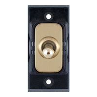 Selectric SGRID360-143 GRID360 10A 2 Way Toggle Switch Module - Satin Brass, Black Insert