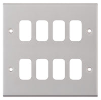 Selectric SGRID360-186 GRID360 7M-PRO 8 Aperture Modular Front Plate - Satin Chrome