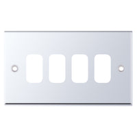 Selectric SGRID360-191 GRID360 7M-PRO 4 Aperture Modular Front Plate - Polished Chrome