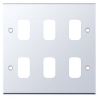 Selectric SGRID360-192 GRID360 7M-PRO 6 Aperture Modular Front Plate - Polished Chrome